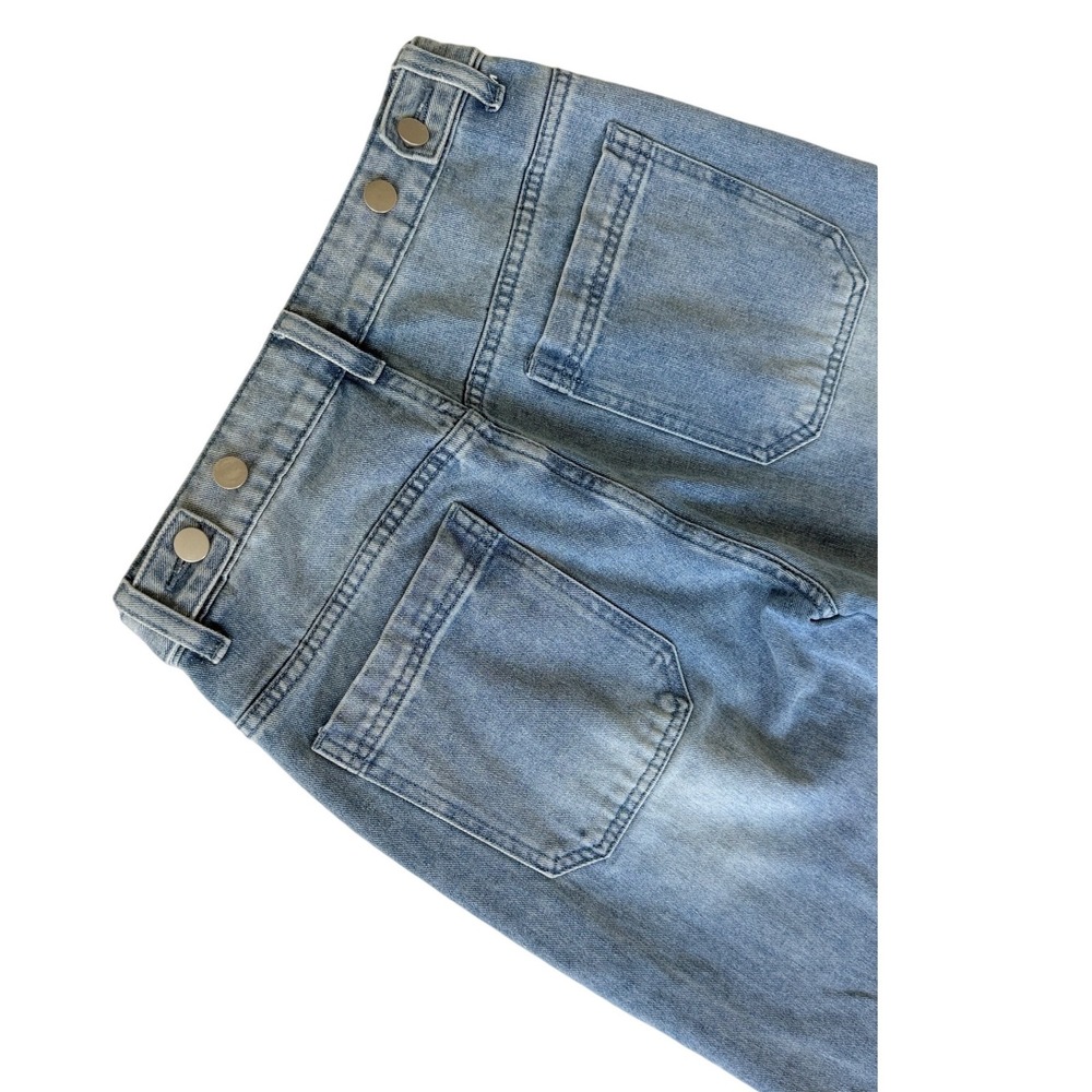 Charlotte Russe Light Wash Seamed Baggy Jeans High Rise Wide Leg Small - Picture 9 of 12